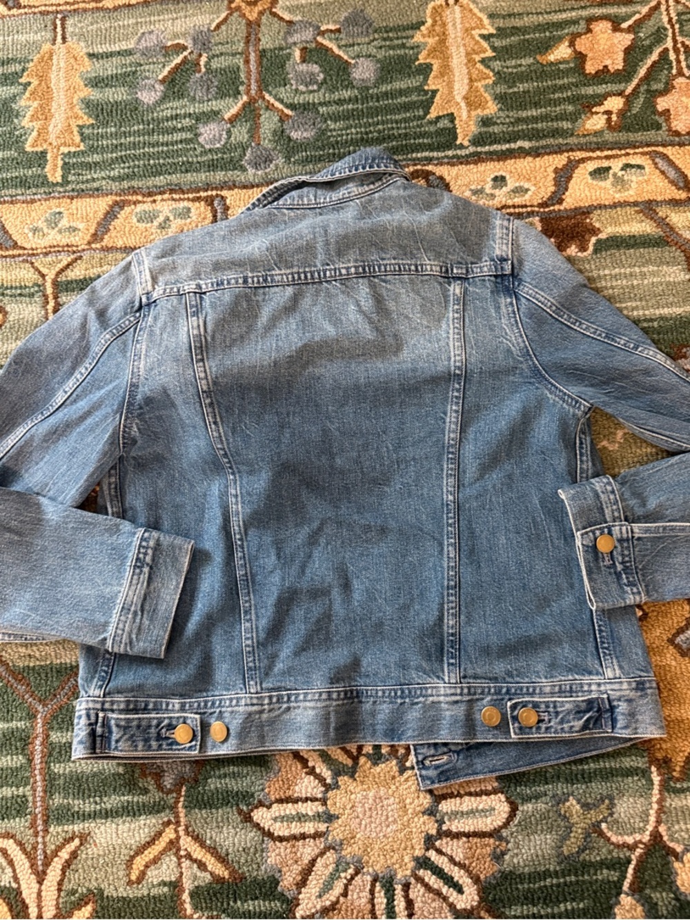 J. Crew Light Blue Denim Jacket - medium nwt brass gold buttons women’s - Picture 4 of 7
